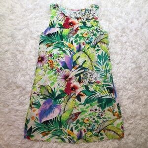 Vintage Jams World Made in Hawaii Jungle Splash Dress Floral Hibiscus Island Sm